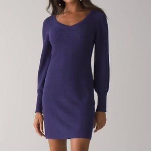 White House Black Market Women’s blue knit ribbed dress